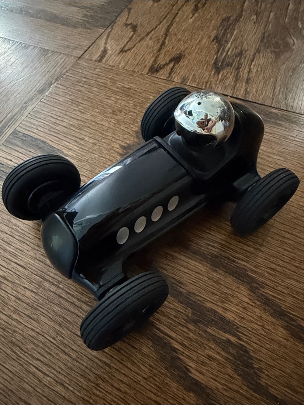Playforever Verve Verona Black Toy Race Car with Silver Driver Helmet